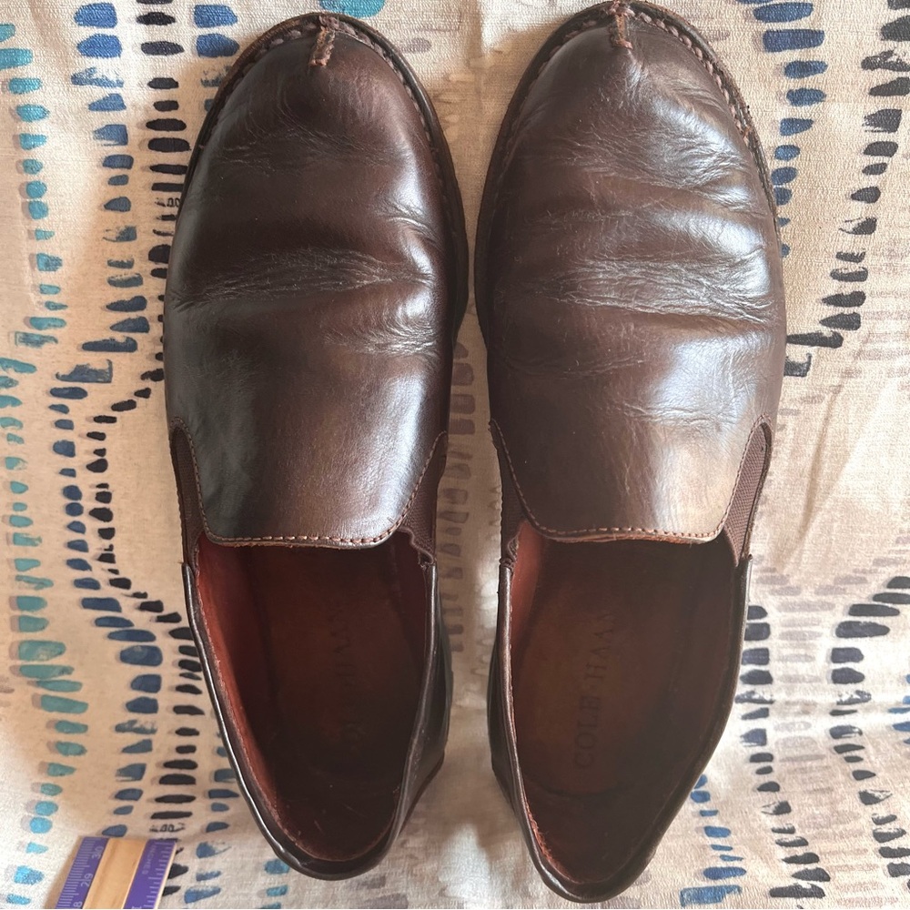 Designer Cole Haan Brown Leather Flats SZ 8N Fits 7 1/2 Made in Brazil Quality